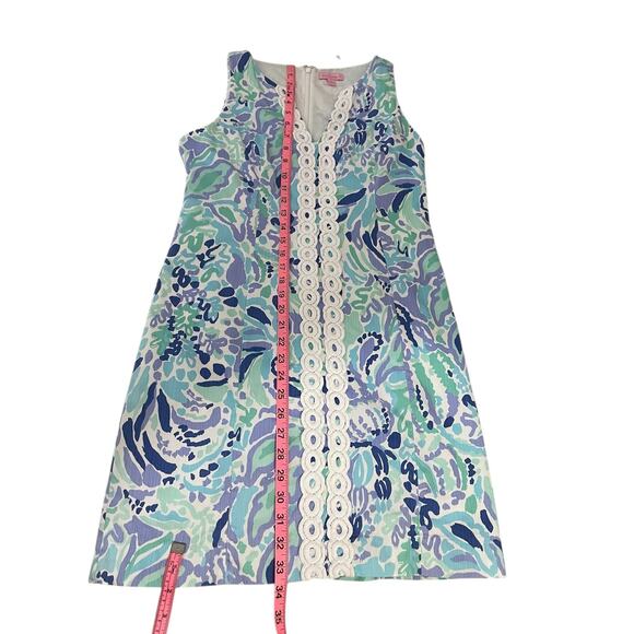 Lilly Pulitzer Ryder Lilly's Lilac Nice Ink Lace Front Shift Dress Size 6 Preppy - Picture 13 of 16